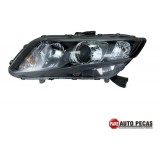 Farol Duplo Esquerdo Honda Civic 12/16 Masc. Negra